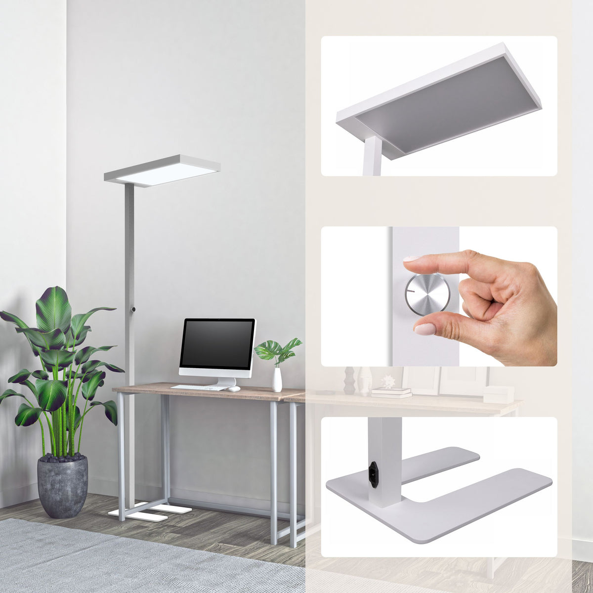 LED-põrandalamp ILLUMINIQ, valge