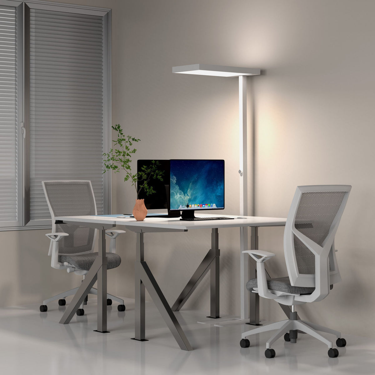 LED-põrandalamp ILLUMINIQ, valge