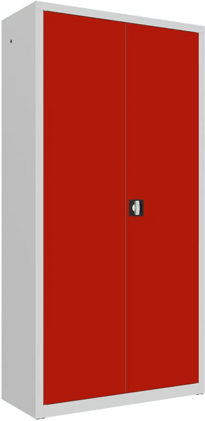 Metallist dokumendikapp Classic 1990x1000x435 mm – helehall / punane
