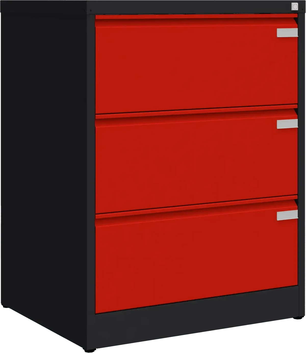 Metallist dokumendikapp Archive, 1007x775x633 mm, A4-formaadile – must / punane