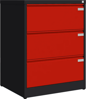 Metallist dokumendikapp Archive, 1007x775x633 mm, A4-formaadile – must / punane