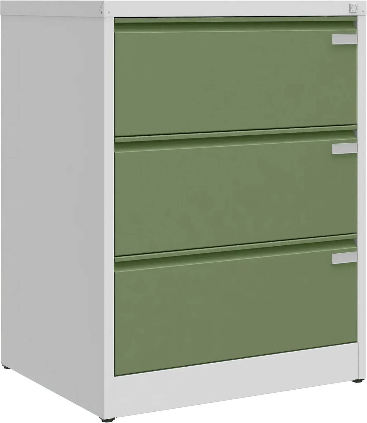 Metallist dokumendikapp Archive, 1007x775x633 mm, A4-formaadile – helehall / roheline