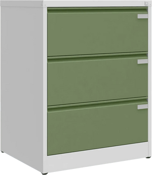 Metallist dokumendikapp Archive, 1007x775x633 mm, A4-formaadile – helehall / roheline