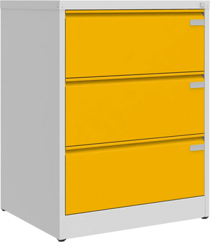 Metallist dokumendikapp Archive, 1007x775x633 mm, A4-formaadile – helehall / kollane
