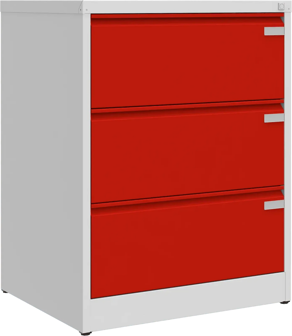 Metallist dokumendikapp Archive, 1007x775x633 mm, A4-formaadile – helehall / punane