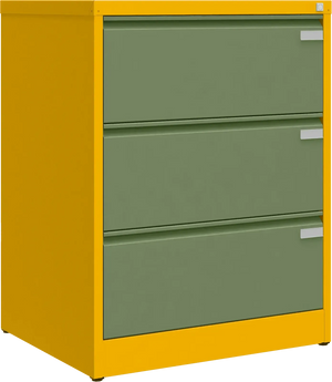Metallist dokumendikapp Archive, 1007x775x633 mm, A4-formaadile – kollane / roheline