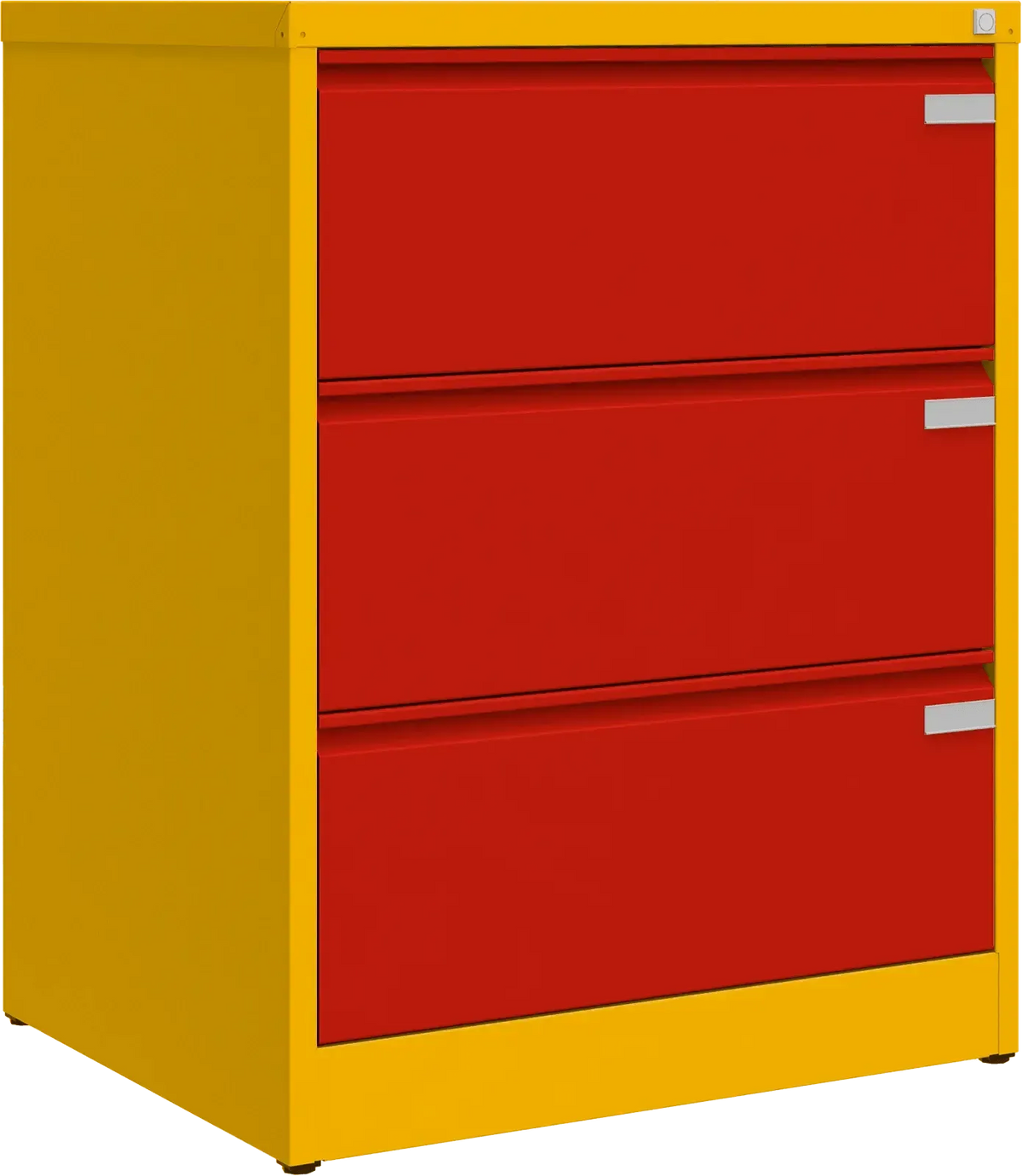 Metallist dokumendikapp Archive, 1007x775x633 mm, A4-formaadile – kollane / punane
