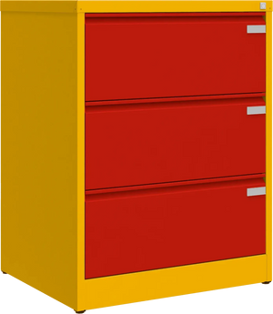 Metallist dokumendikapp Archive, 1007x775x633 mm, A4-formaadile – kollane / punane
