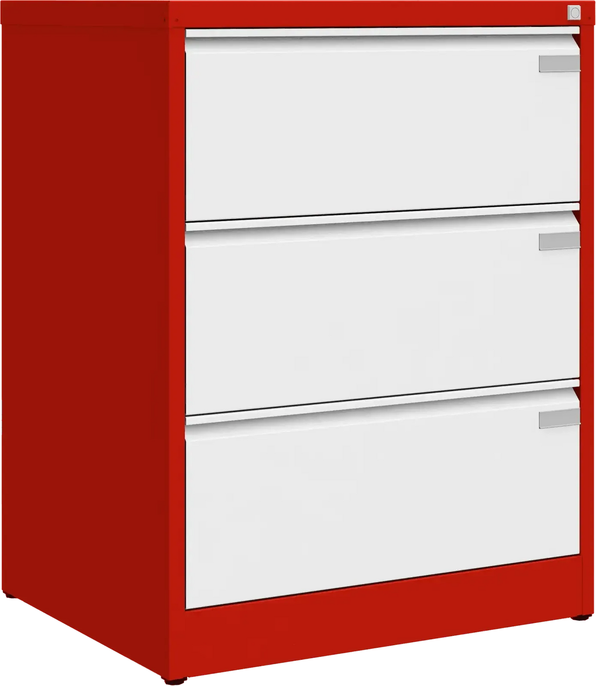 Metallist dokumendikapp Archive, 1007x775x633 mm, A4-formaadile – punane / valge