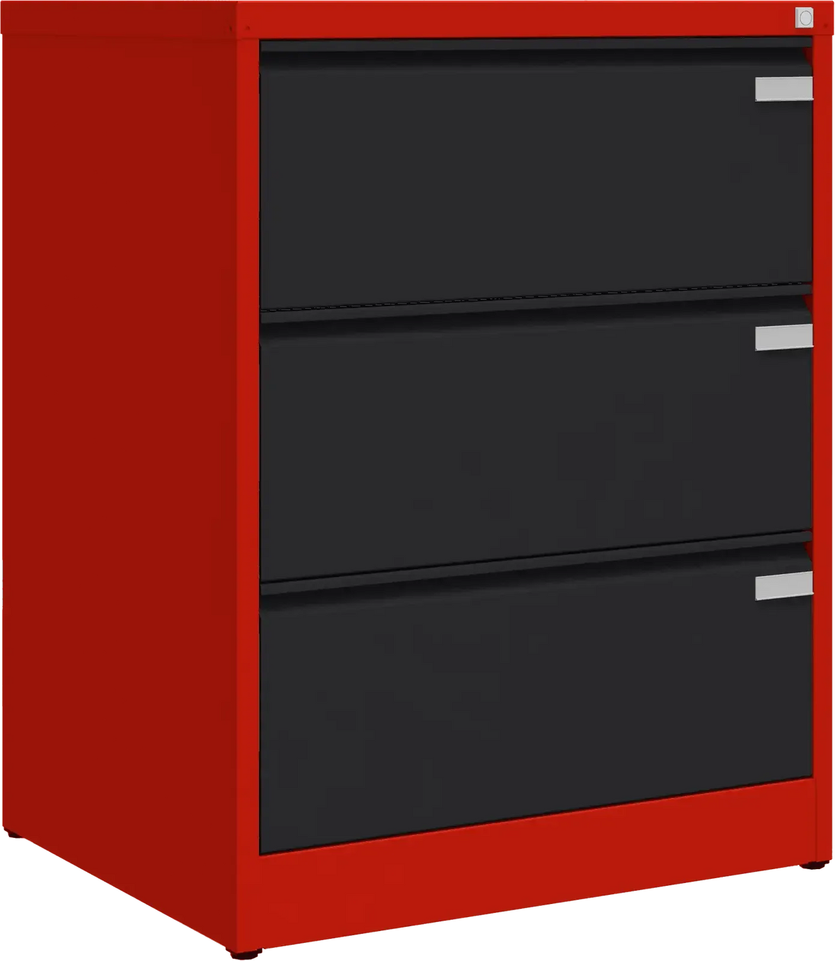 Metallist dokumendikapp Archive, 1007x775x633 mm, A4-formaadile – punane / must