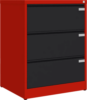 Metallist dokumendikapp Archive, 1007x775x633 mm, A4-formaadile – punane / must