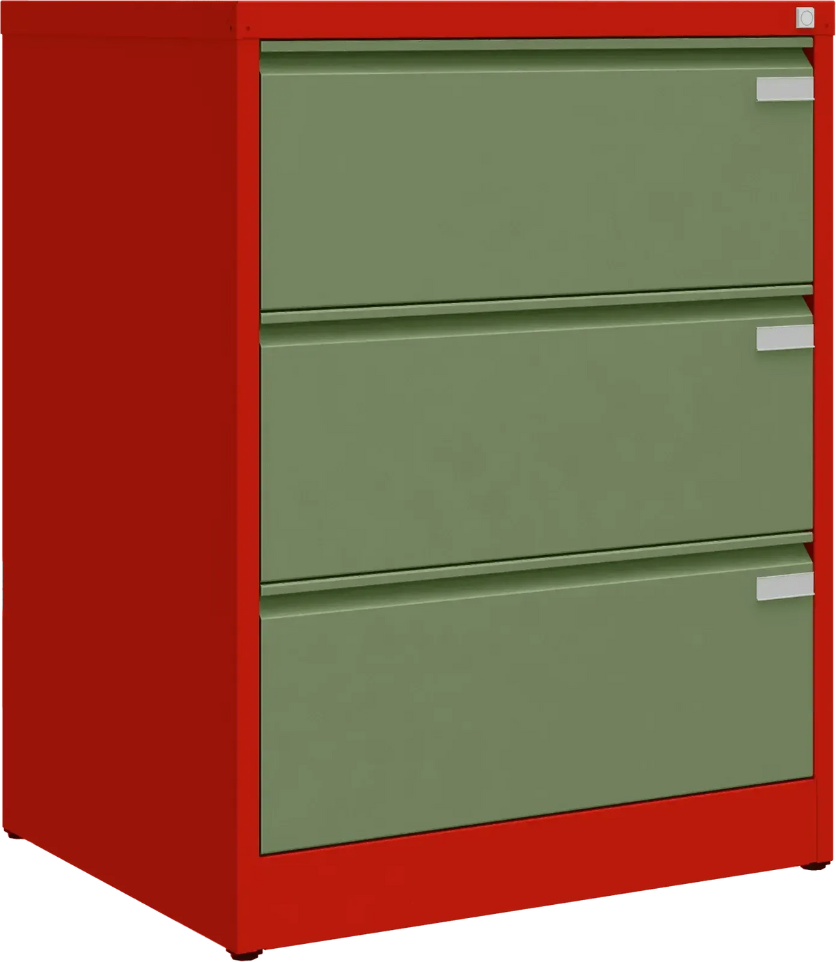 Metallist dokumendikapp Archive, 1007x775x633 mm, A4-formaadile – punane / roheline
