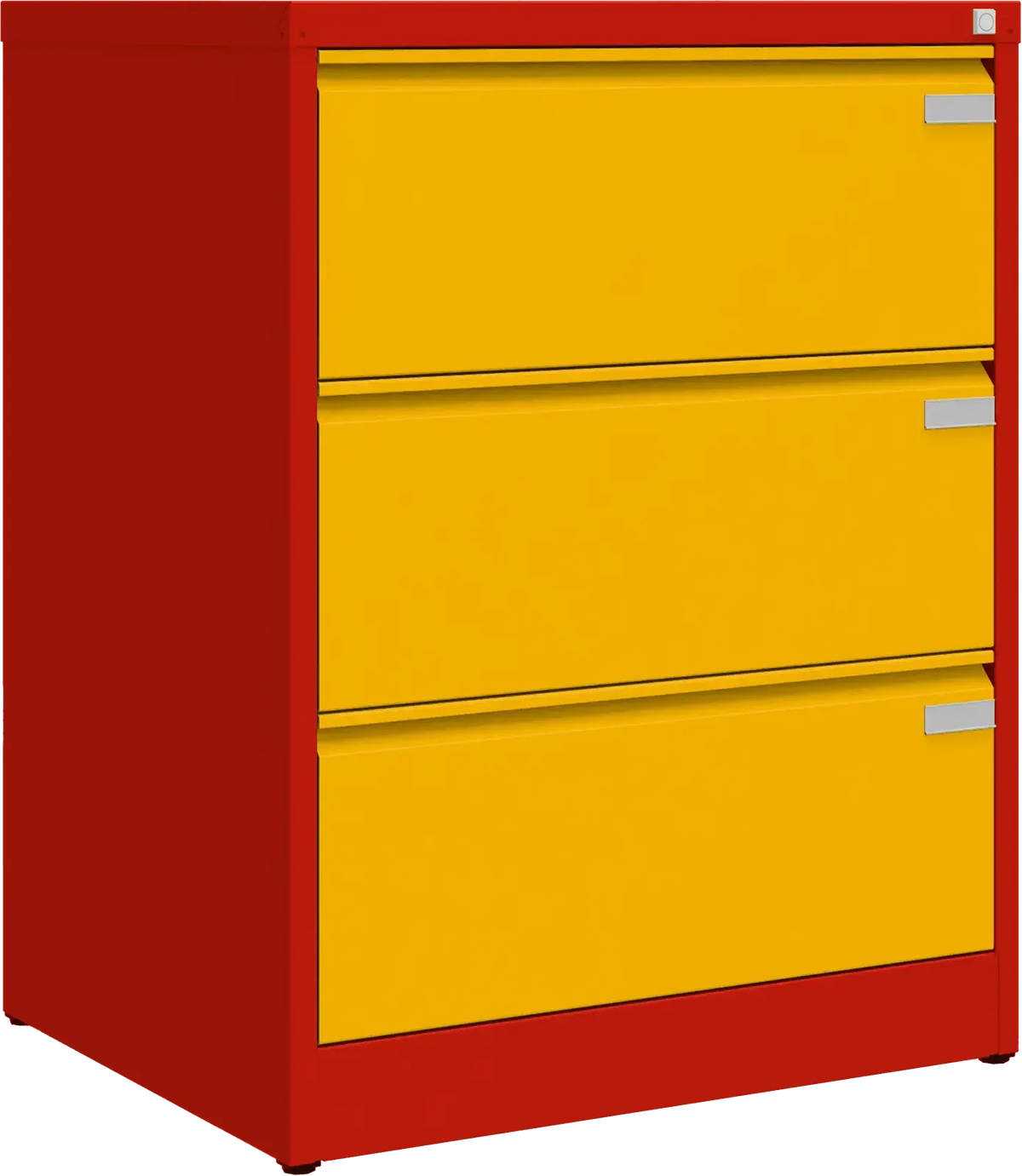 Metallist dokumendikapp Archive, 1007x775x633 mm, A4-formaadile – punane / kollane