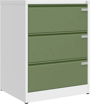 Metallist dokumendikapp Archive, 1007x775x633 mm, A4-formaadile – valge / roheline