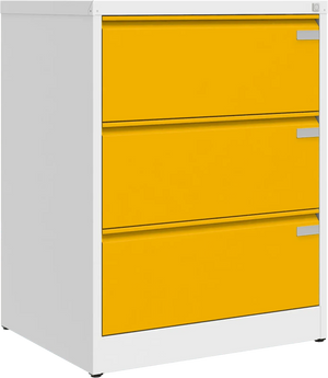 Metallist dokumendikapp Archive, 1007x775x633 mm, A4-formaadile – valge / kollane