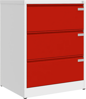 Metallist dokumendikapp Archive, 1007x775x633 mm, A4-formaadile – valge / punane