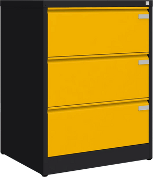 Metallist dokumendikapp Archive, 1007x775x633 mm, A4-formaadile – must / kollane