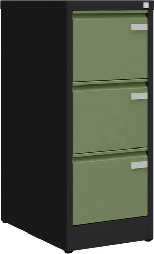 Metallist dokumendikapp Archive, 1008x415x633 mm, A4-formaadile – must / roheline