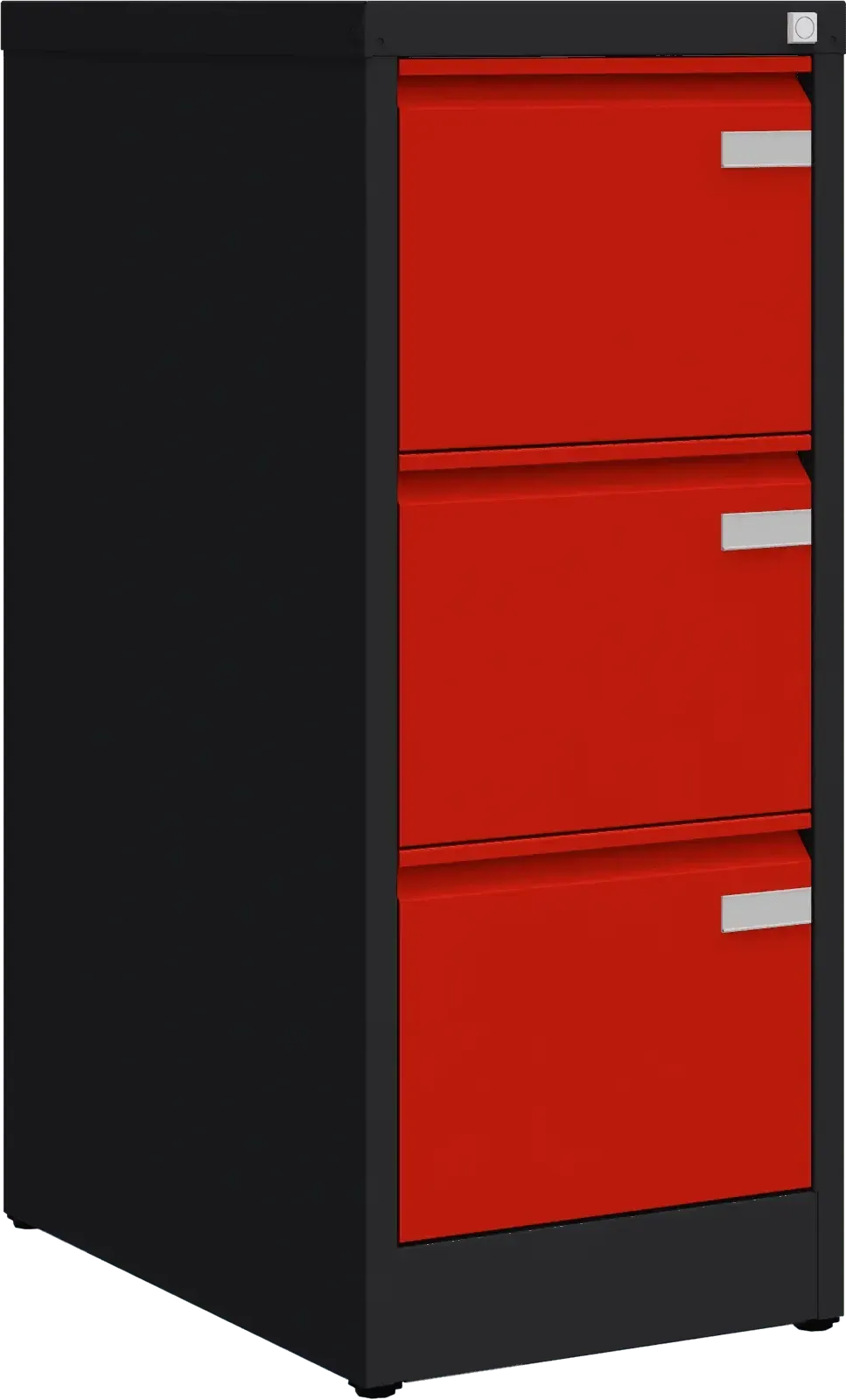 Metallist dokumendikapp Archive, 1008x415x633 mm, A4-formaadile – must / punane