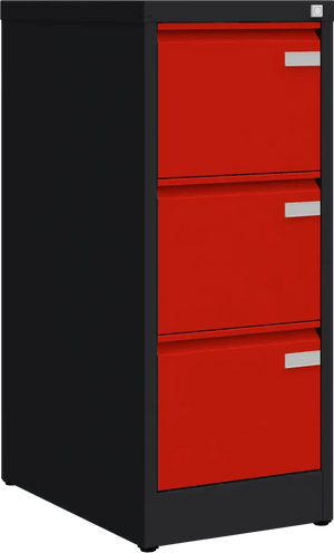 Metallist dokumendikapp Archive, 1008x415x633 mm, A4-formaadile – must / punane