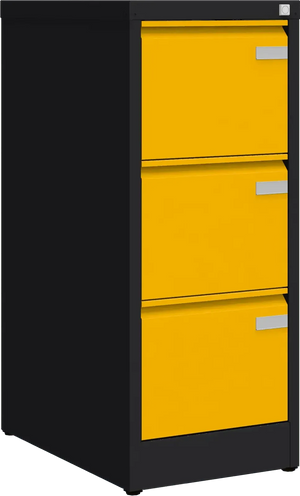 Metallist dokumendikapp Archive, 1008x415x633 mm, A4-formaadile – must / kollane