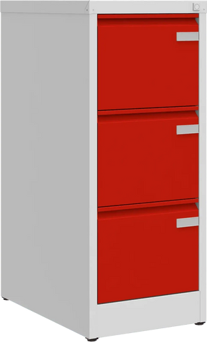 Metallist dokumendikapp Archive, 1008x415x633 mm, A4-formaadile – helehall / punane