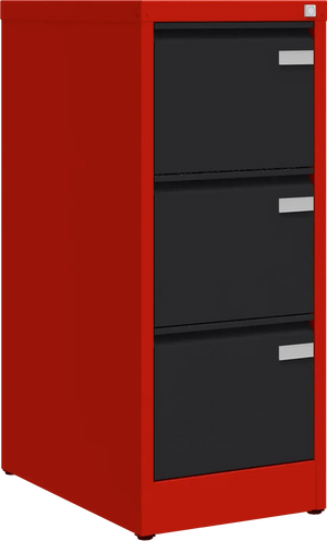 Metallist dokumendikapp Archive, 1008x415x633 mm, A4-formaadile – punane / must