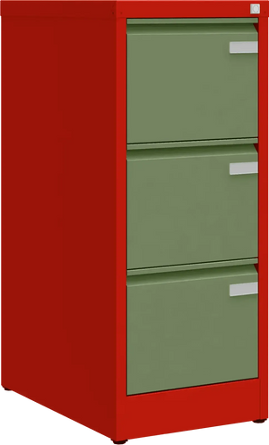 Metallist dokumendikapp Archive, 1008x415x633 mm, A4-formaadile – punane / roheline
