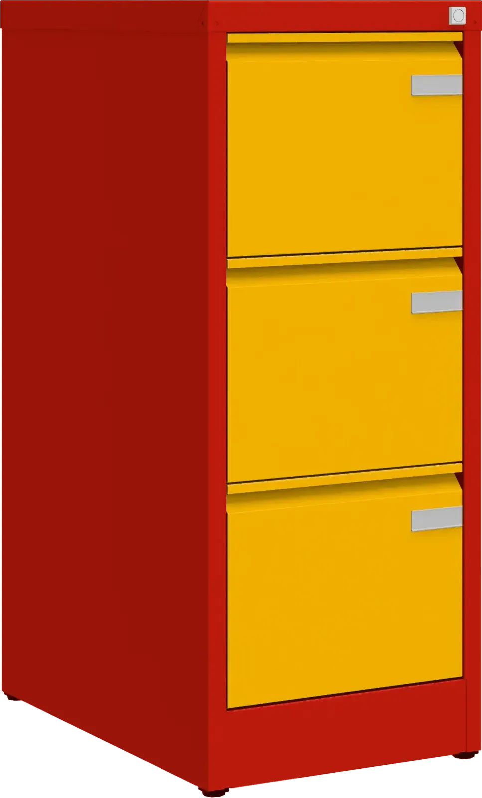 Metallist dokumendikapp Archive, 1008x415x633 mm, A4-formaadile – punane / kollane