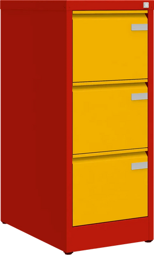Metallist dokumendikapp Archive, 1008x415x633 mm, A4-formaadile – punane / kollane