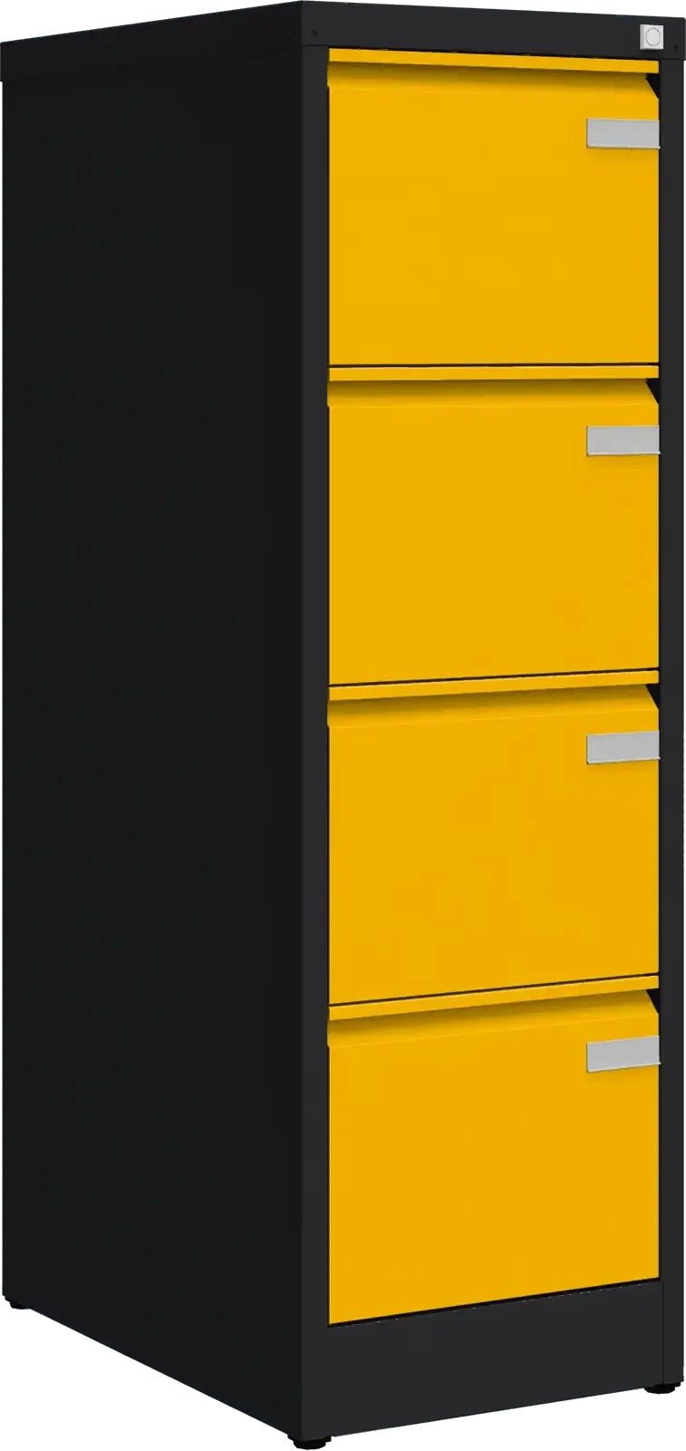 Metallist dokumendikapp Archive, 1292x415x633 mm, A4-formaadile – must / kollane