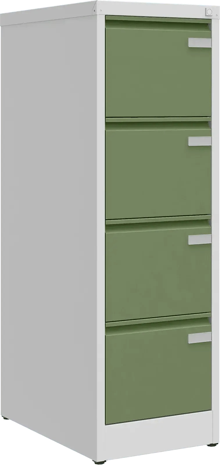 Metallist dokumendikapp Archive, 1292x415x633 mm, A4-formaadile – helehall / roheline