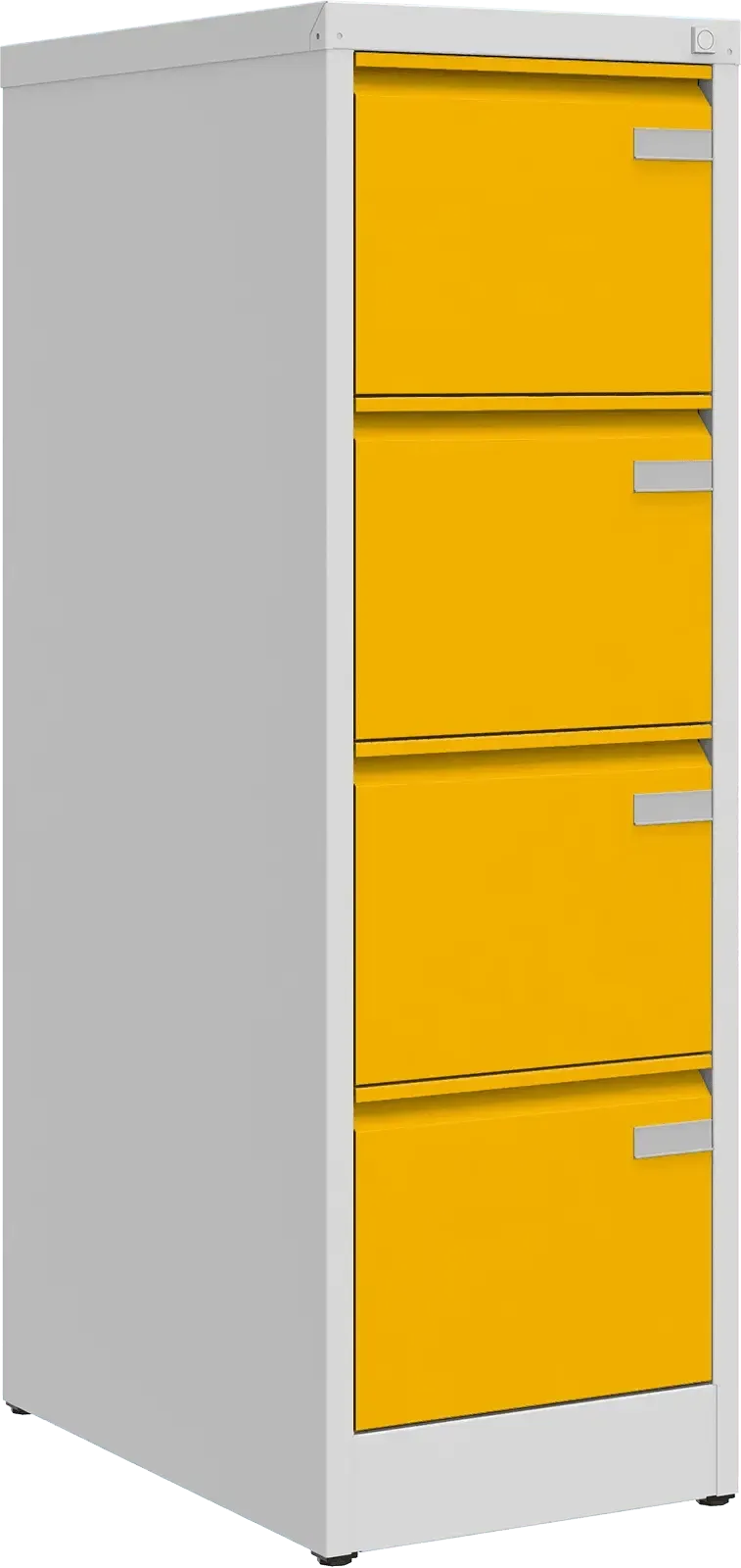 Metallist dokumendikapp Archive, 1292x415x633 mm, A4-formaadile – helehall / kollane
