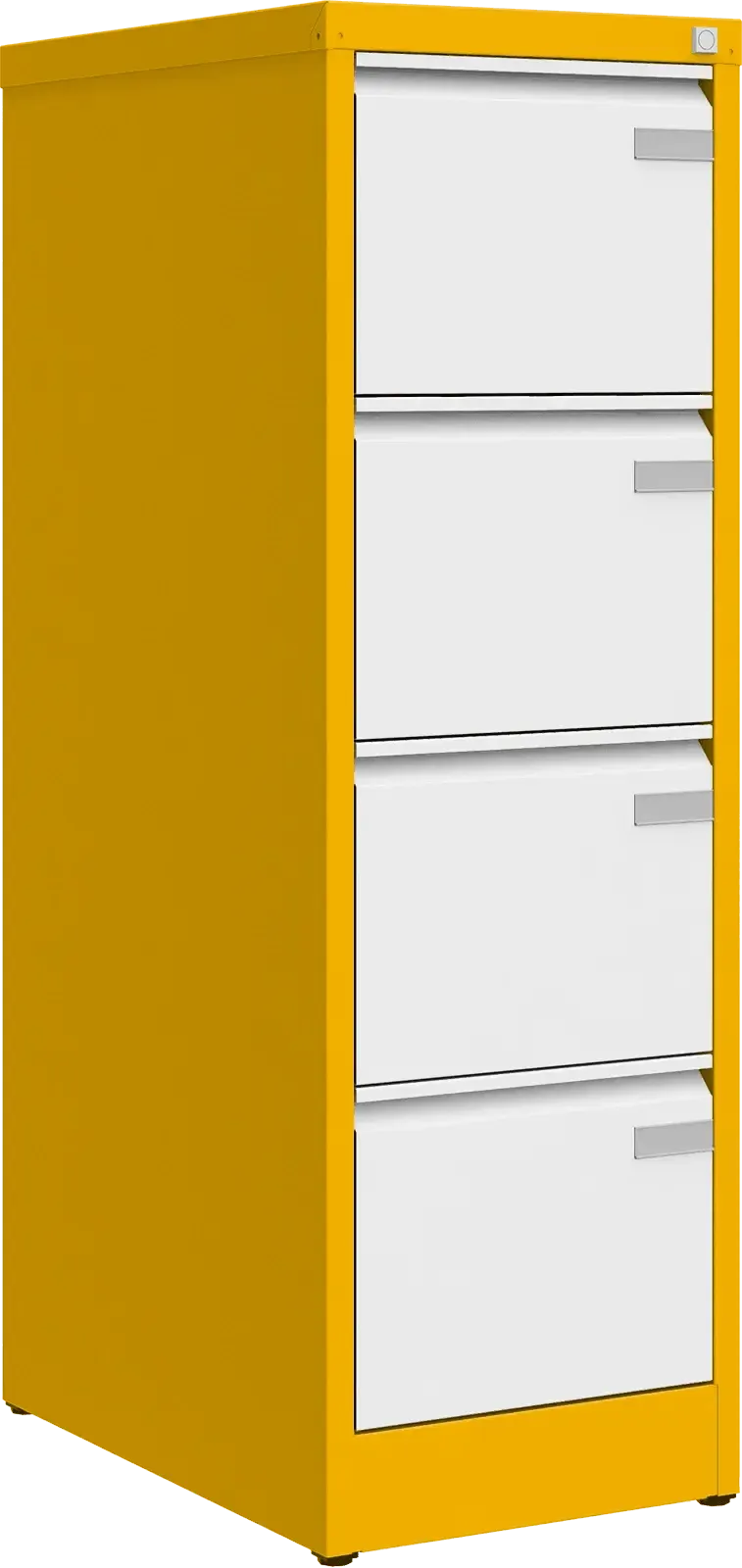 Metallist dokumendikapp Archive, 1292x415x633 mm, A4-formaadile – kollane / valge