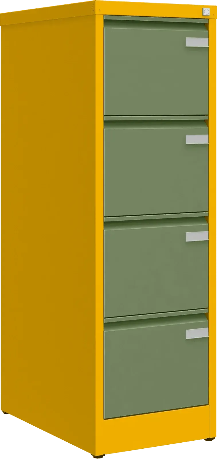 Metallist dokumendikapp Archive, 1292x415x633 mm, A4-formaadile – kollane / roheline