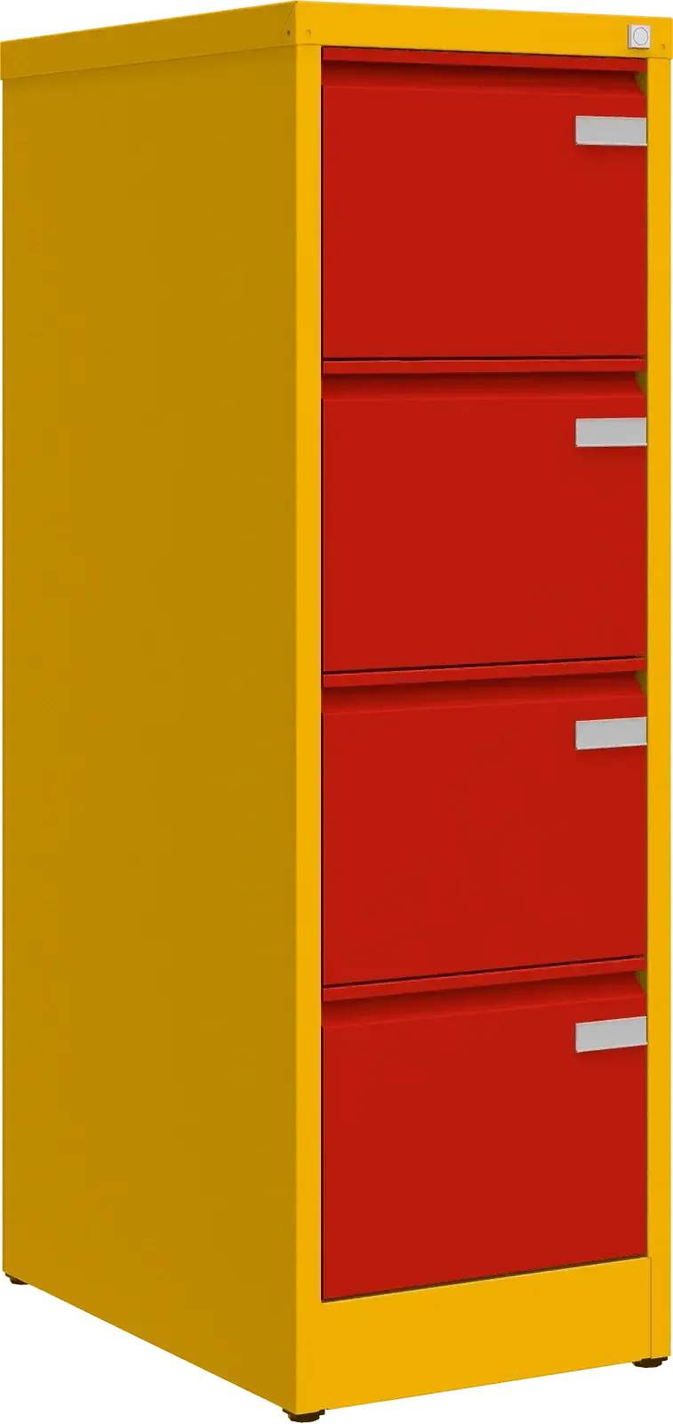 Metallist dokumendikapp Archive, 1292x415x633 mm, A4-formaadile – kollane / punane