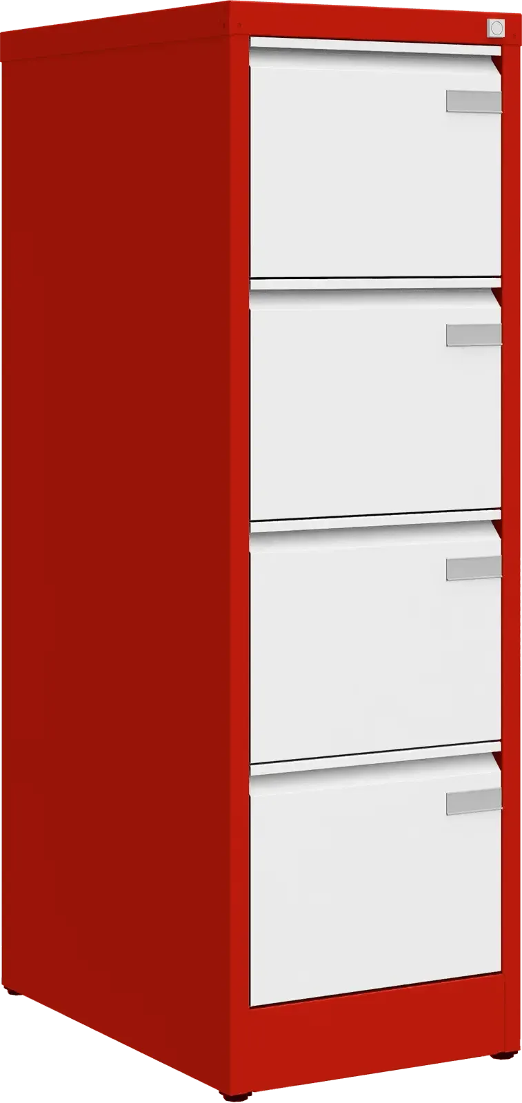 Metallist dokumendikapp Archive, 1292x415x633 mm, A4-formaadile – punane / valge