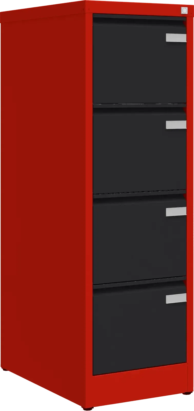 Metallist dokumendikapp Archive, 1292x415x633 mm, A4-formaadile – punane / must