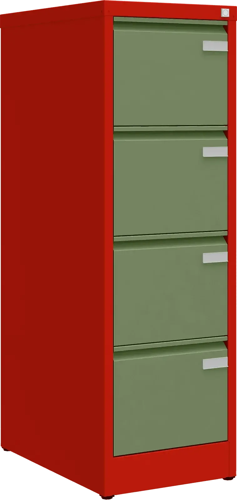 Metallist dokumendikapp Archive, 1292x415x633 mm, A4-formaadile – punane / roheline