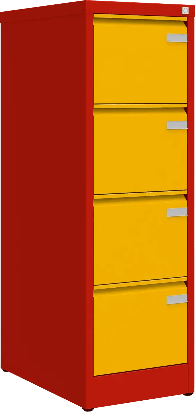 Metallist dokumendikapp Archive, 1292x415x633 mm, A4-formaadile – punane / kollane