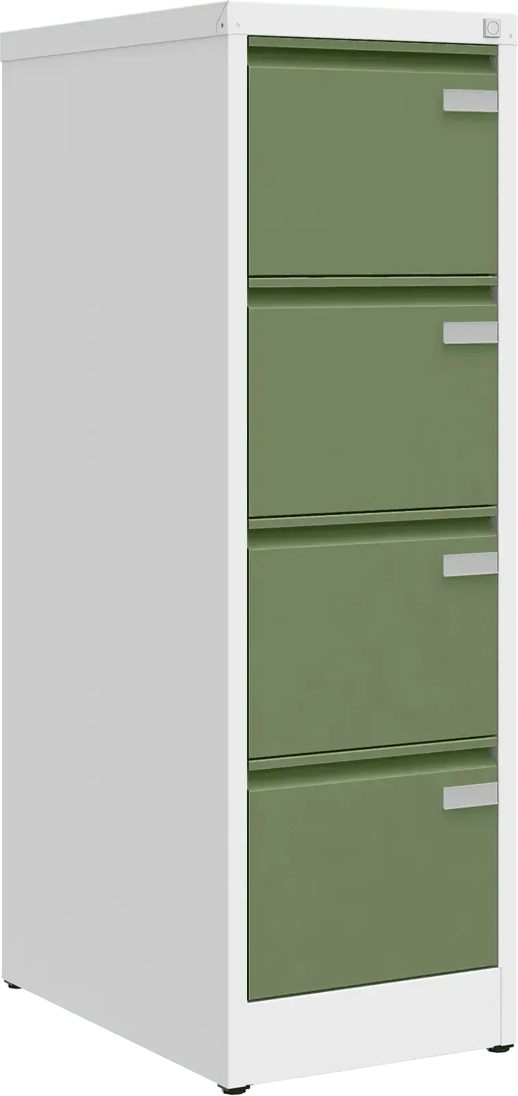 Metallist dokumendikapp Archive, 1292x415x633 mm, A4-formaadile – valge / roheline