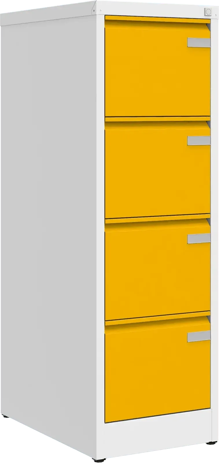 Metallist dokumendikapp Archive, 1292x415x633 mm, A4-formaadile – valge / kollane