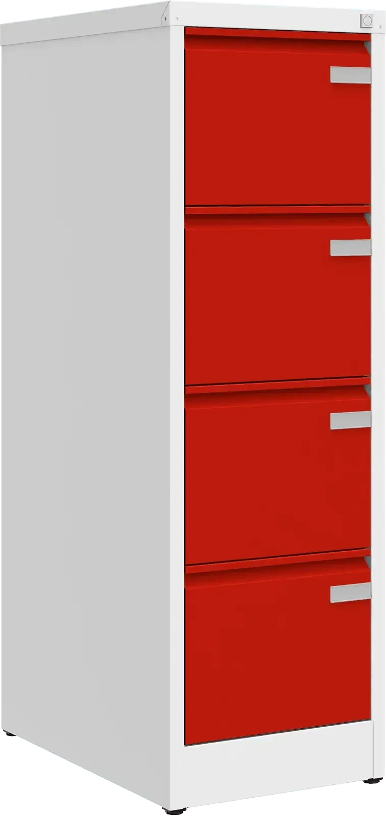 Metallist dokumendikapp Archive, 1292x415x633 mm, A4-formaadile – valge / punane