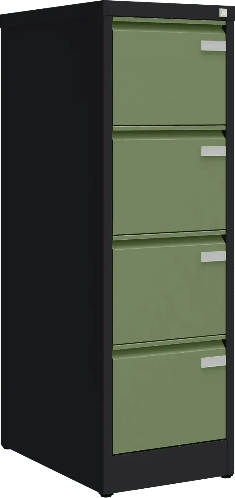 Metallist dokumendikapp Archive, 1292x415x633 mm, A4-formaadile – must / roheline