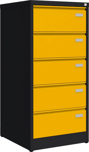 Metallist failikapp Archive, 1292x608x633 mm, B5-formaadile – must / kollane