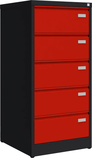 Metallist failikapp Archive, 1292x608x633 mm, B5-formaadile – must / punane