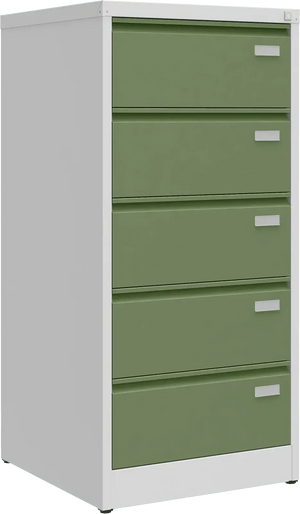 Metallist failikapp Archive, 1292x608x633 mm, B5-formaadile – helehall / roheline
