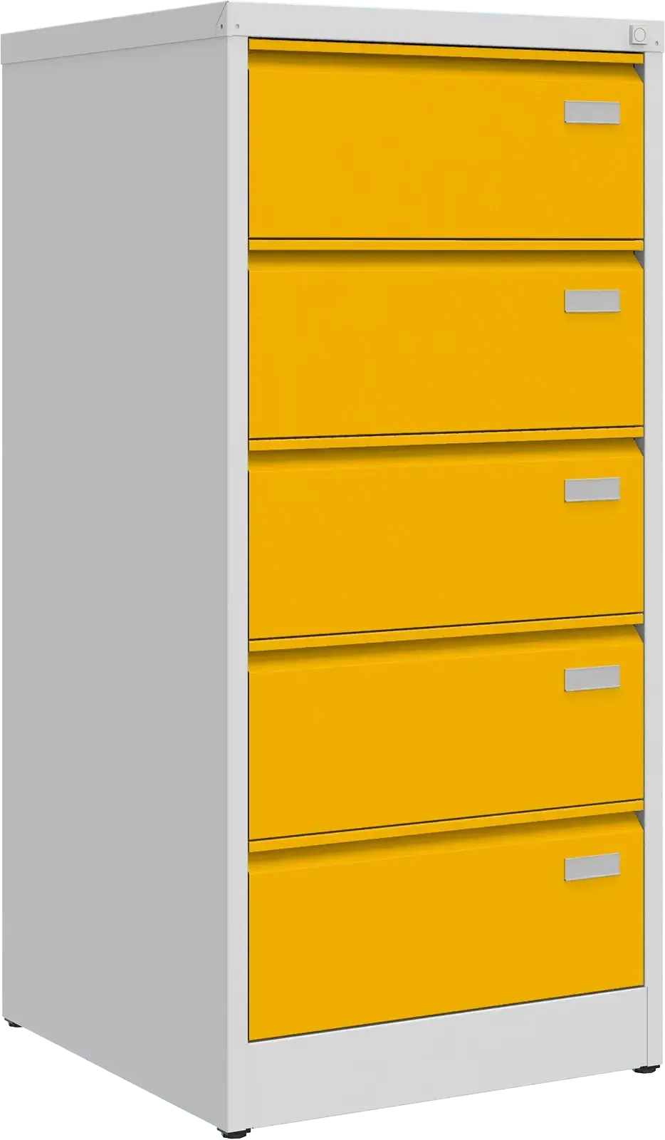 Metallist failikapp Archive, 1292x608x633 mm, B5-formaadile – helehall / kollane