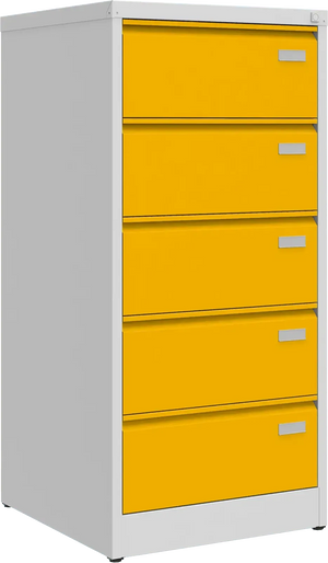 Metallist failikapp Archive, 1292x608x633 mm, B5-formaadile – helehall / kollane