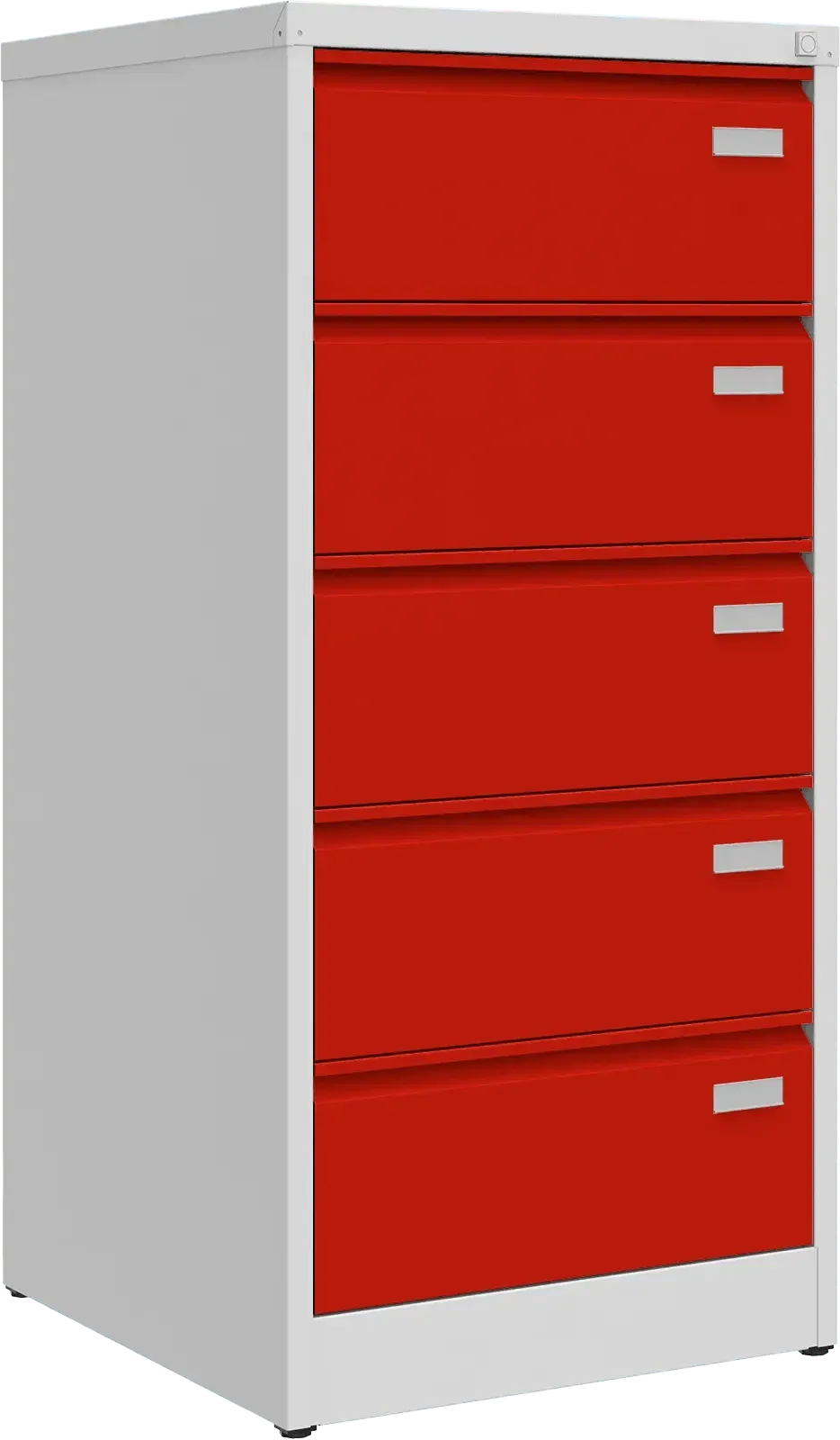 Metallist failikapp Archive, 1292x608x633 mm, B5-formaadile – helehall / punane